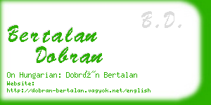 bertalan dobran business card